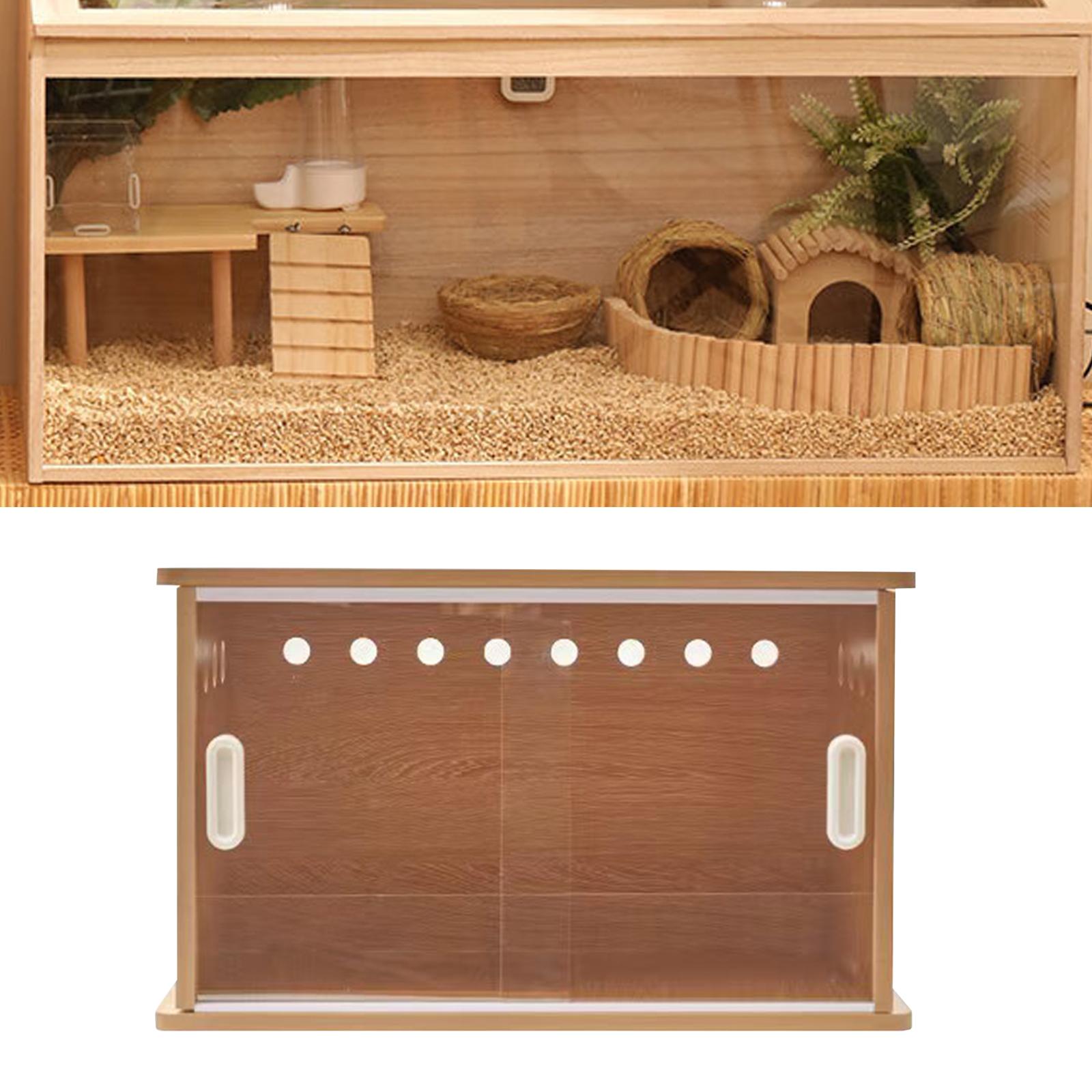 TOOYFUL Brooder Box for Chicks Chick Brooder Wooden Clear Window Hamster Cage Chicken Brooder Box for Hedgehog Gerbils Sleeping Mouse only box